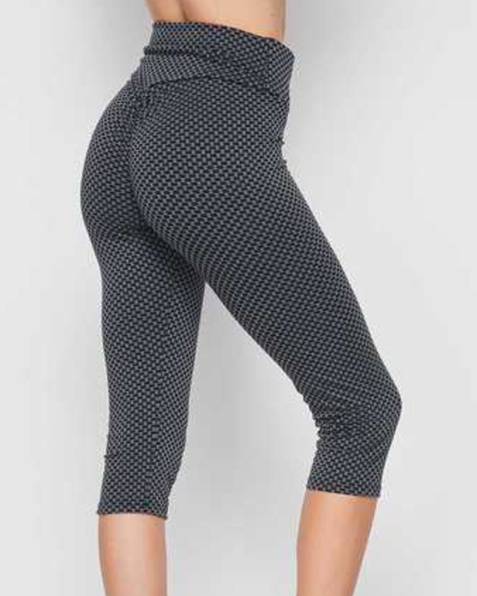 Honeycomb Mesh Capri Leggings