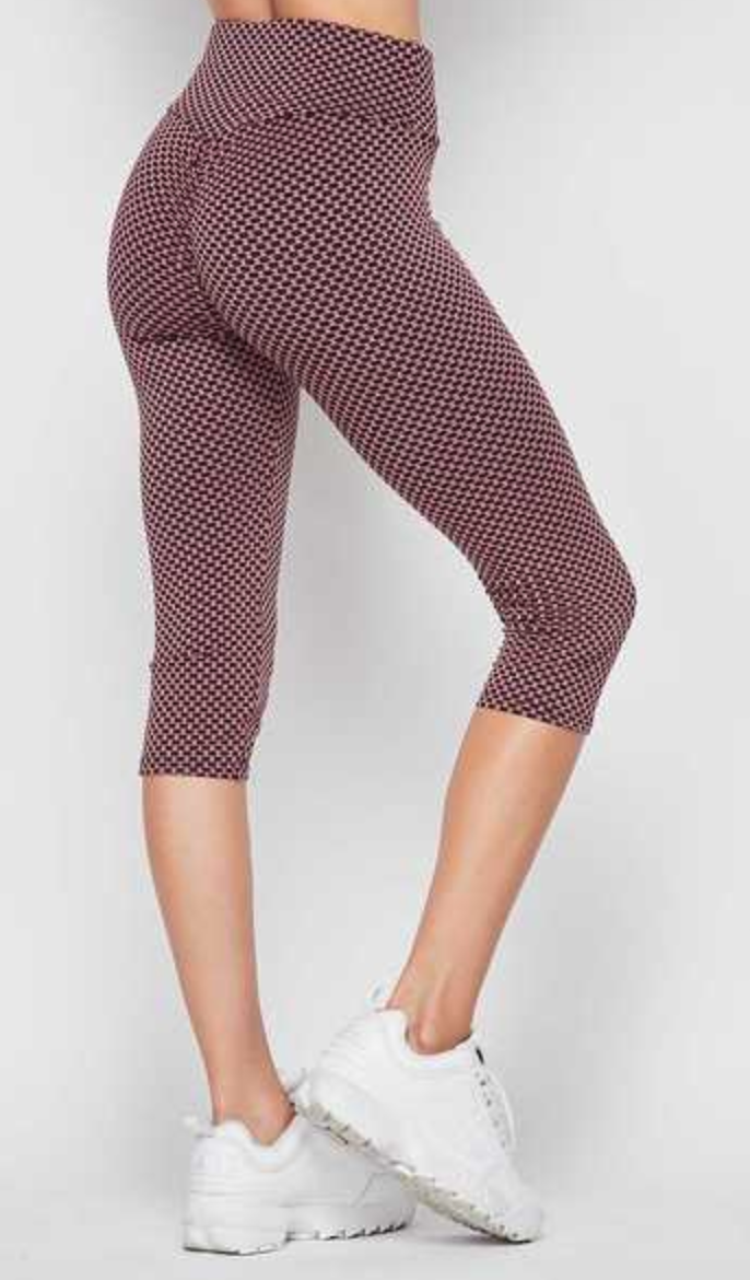 Honeycomb Mesh Capri Leggings